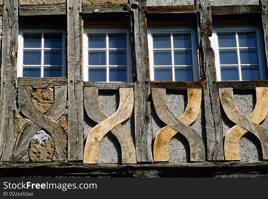 Four windows at a carcass house