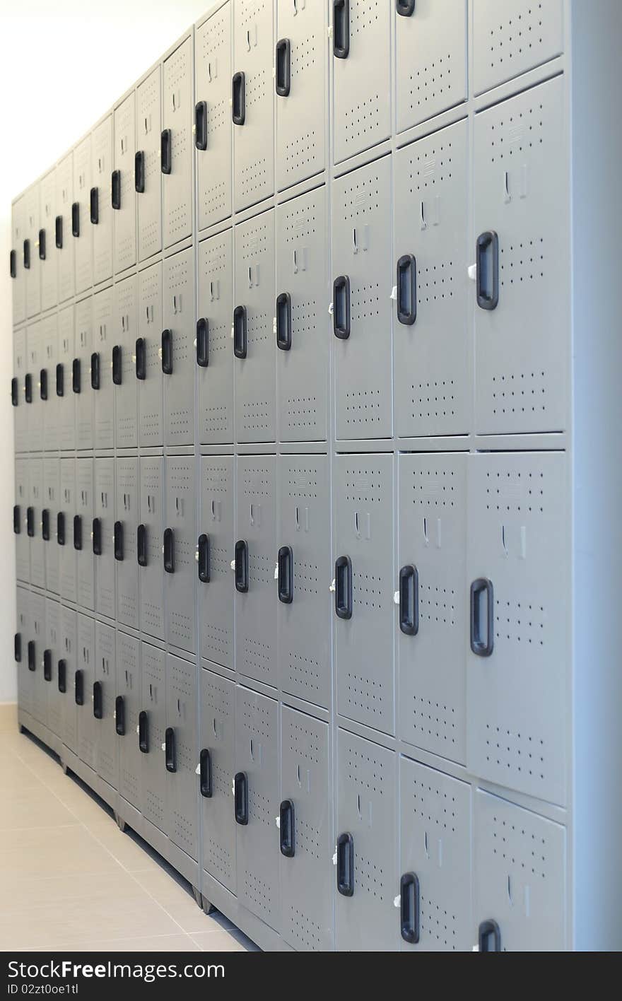 Side view of a locker room. Side view of a locker room.