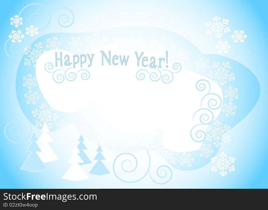 Greeting card with snowflakes. Background.