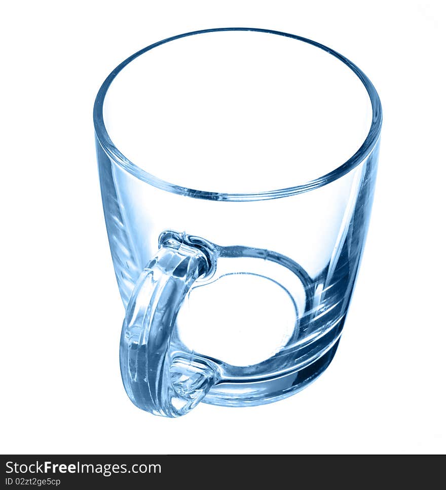 Glass cup black isolated on a white