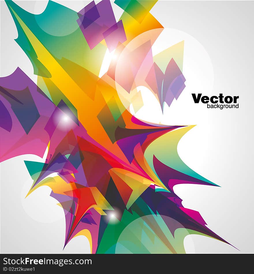 Vector colorful background. many abstract objects.