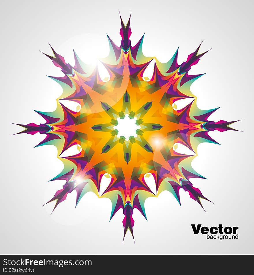 Abstract colorful snowflake for New Year and Christmas decoration. Abstract colorful snowflake for New Year and Christmas decoration.