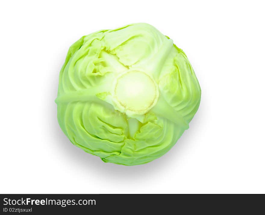 Fresh cabbage isolated on white