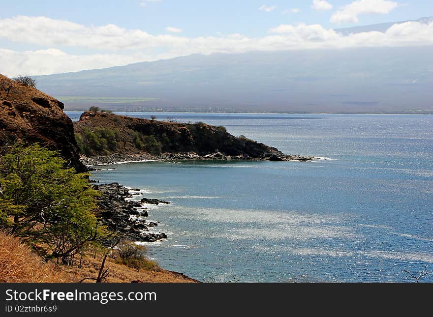 Beautiful Tropical Beach Shoreline Maui Island Hawaii. Beautiful Tropical Beach Shoreline Maui Island Hawaii