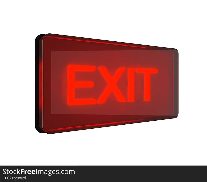 Red exit sign