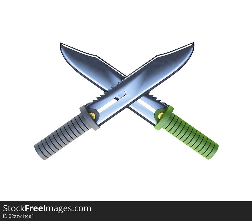 Two crossed knifes