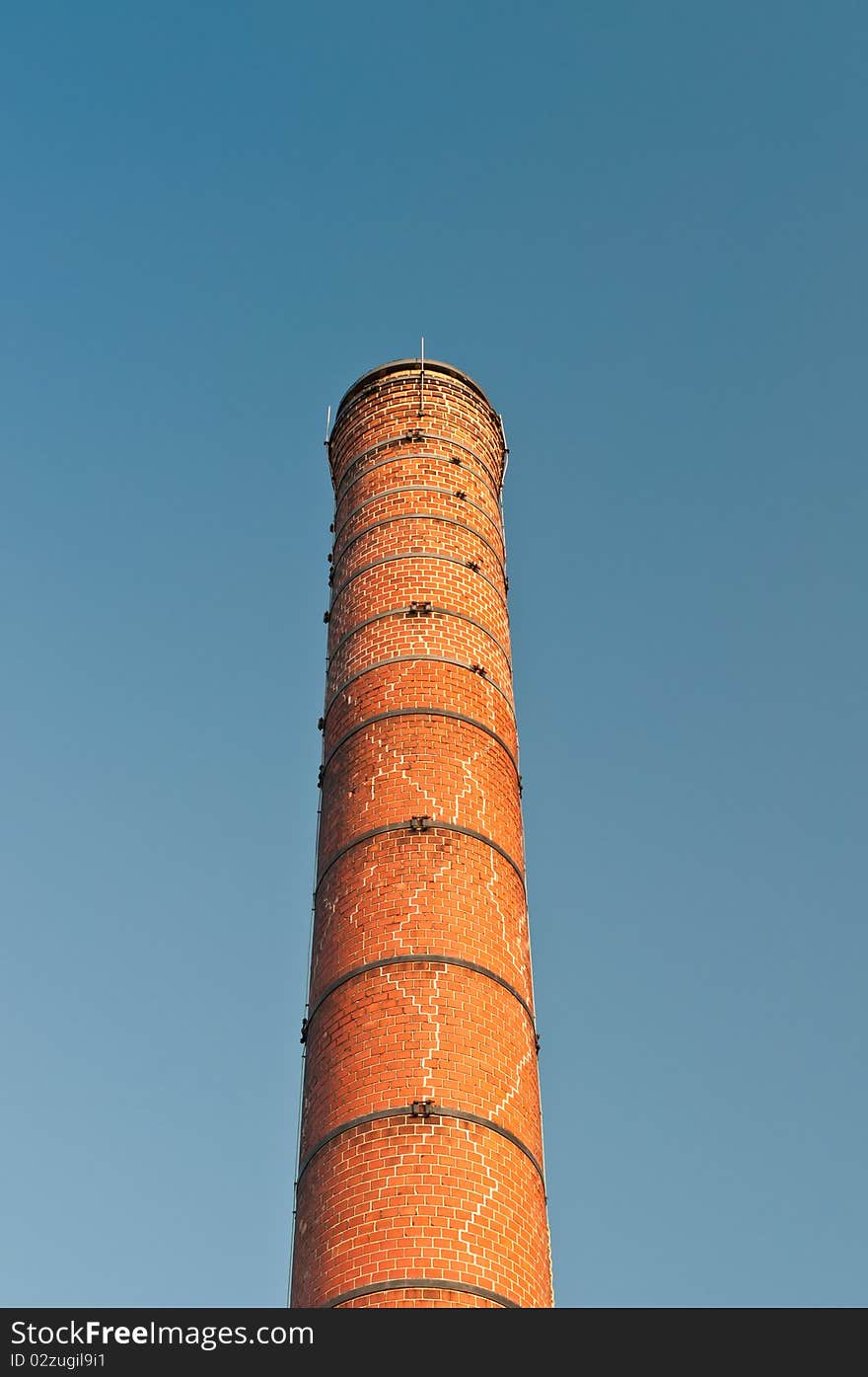 Old Cracked Brick Chimney