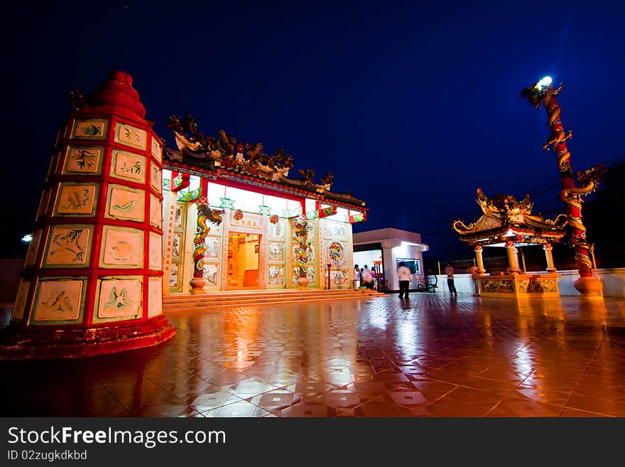 Shrine at Sunset in China and Thailand. Shrine at Sunset in China and Thailand.