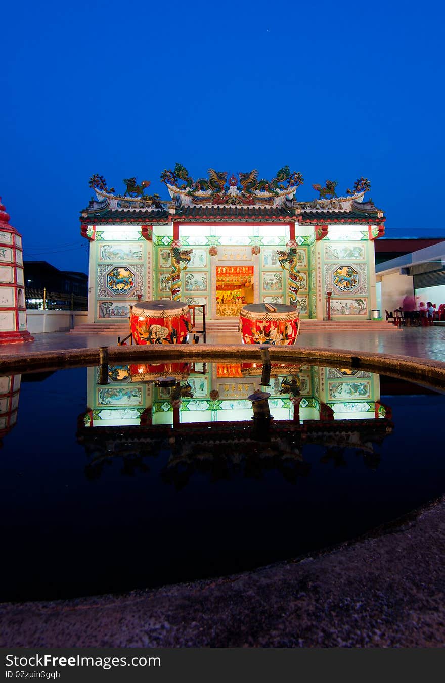 Shrine at Sunset in China and Thailand. Shrine at Sunset in China and Thailand.