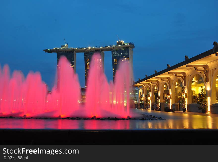 Modern Building And Water Fountain