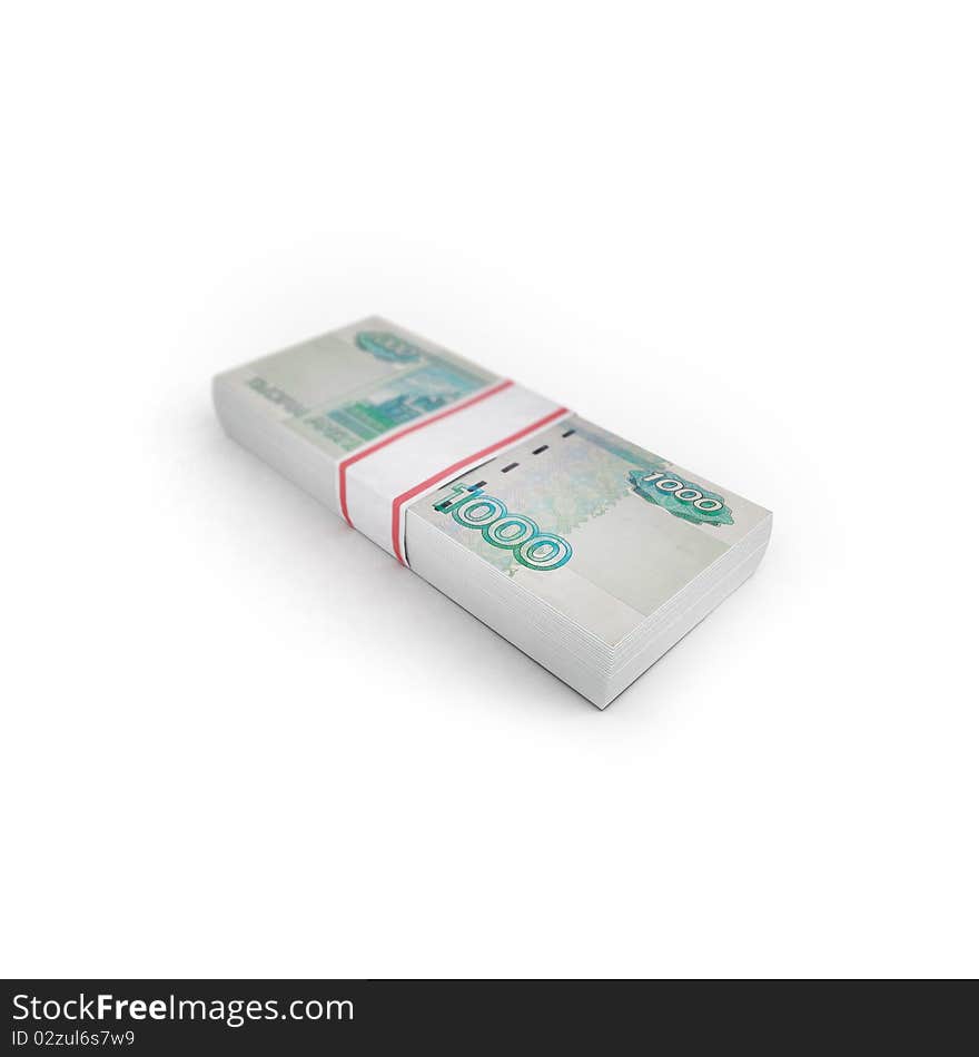 Money on white isolated. 3d render