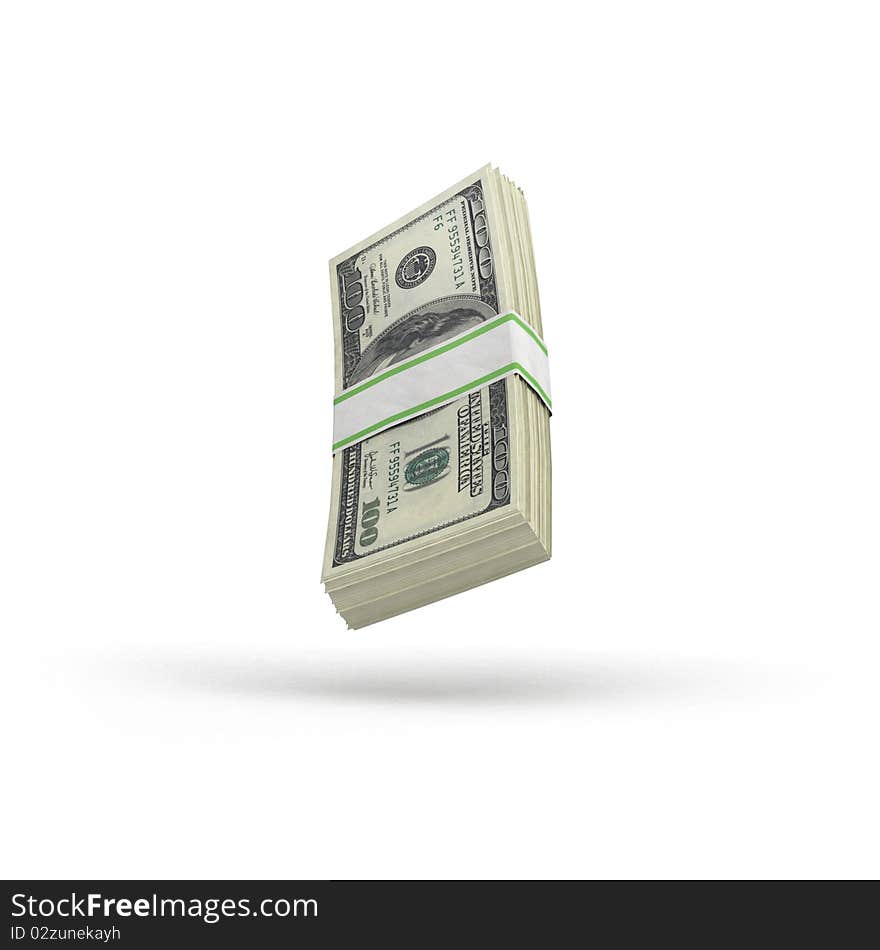 Money on white isolated. 3d render