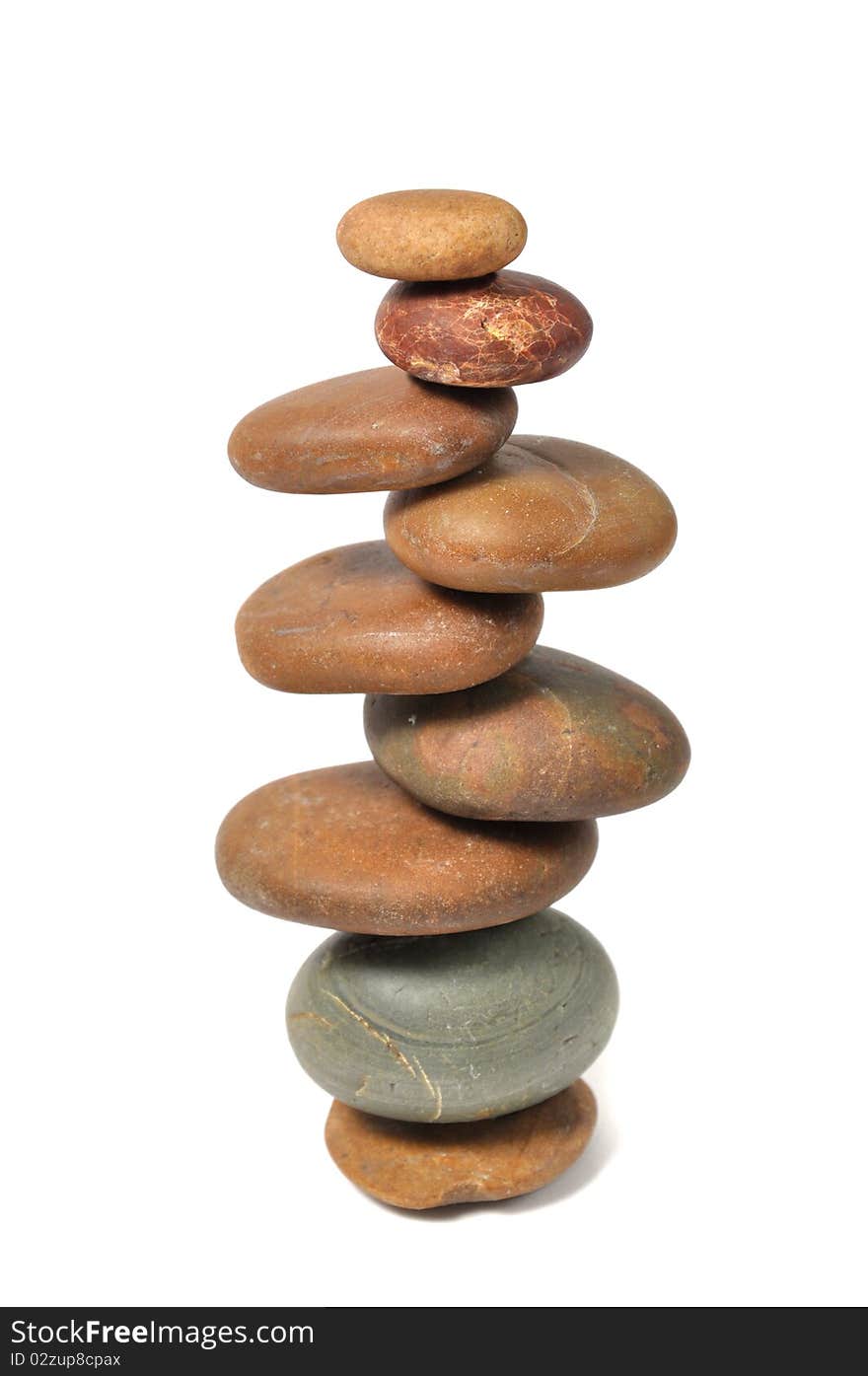 Balanced Stones Over White