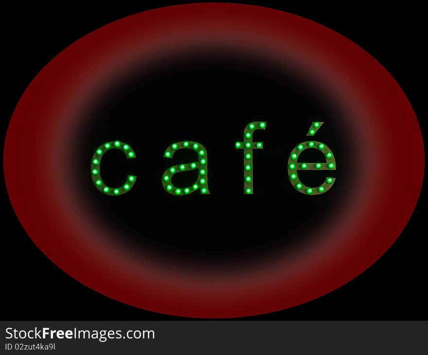 Neon cafe night