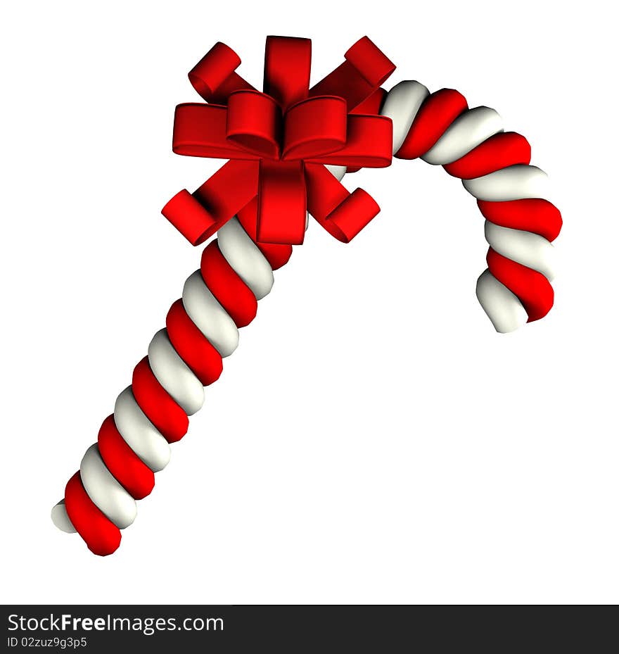 Candy Cane On White Background