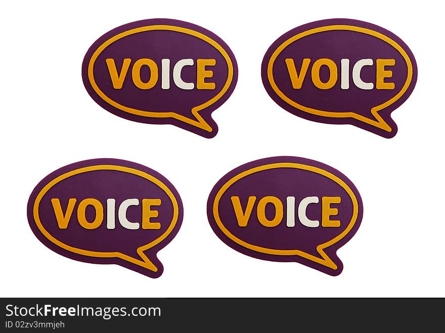 There are four rubber label text VOICE