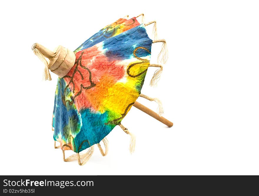 Colorful umbrella isolated on the white background