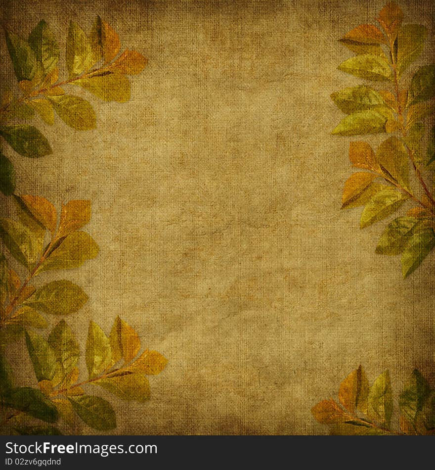 Card for the holiday  with autumn leaves