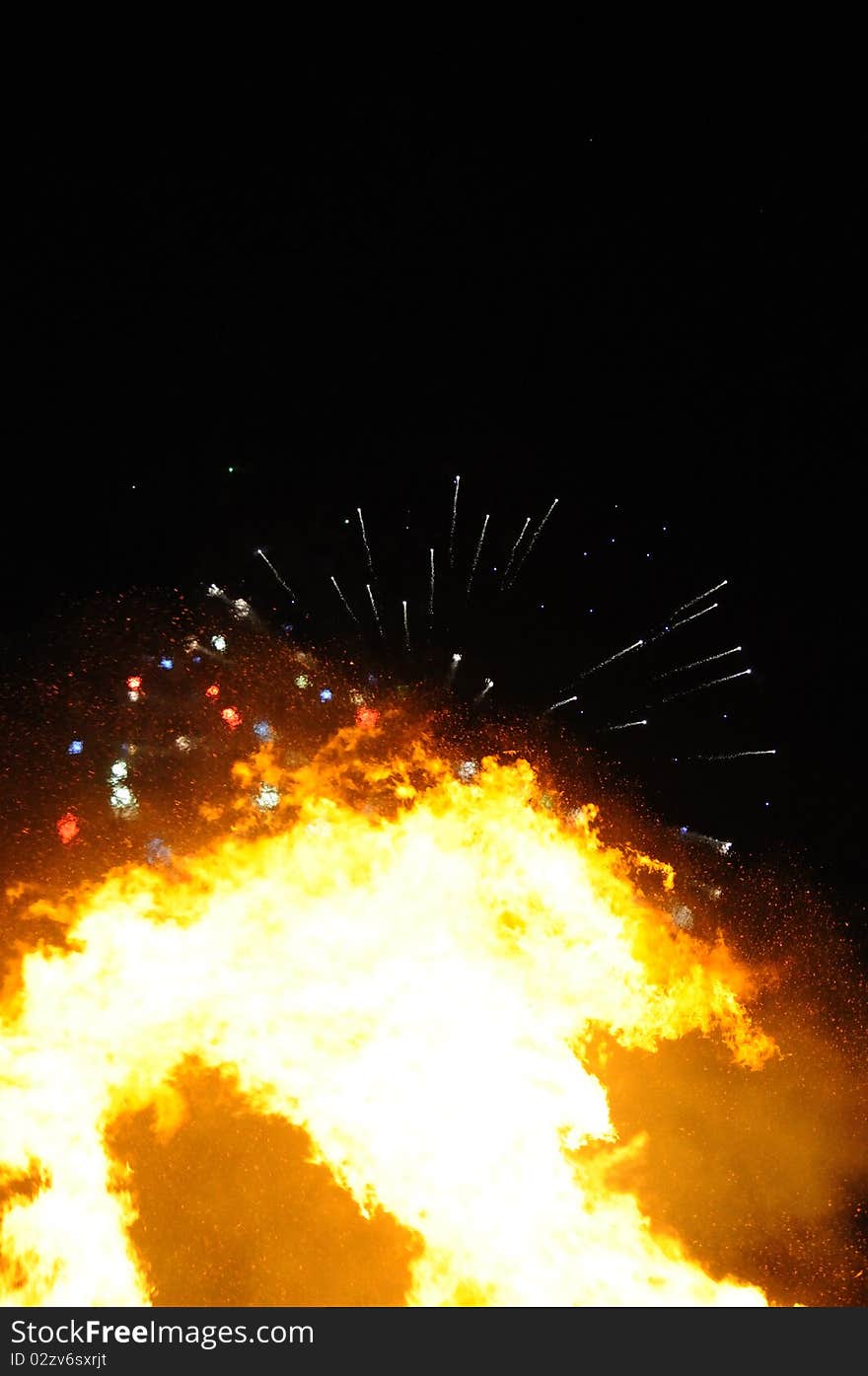 A photograph of Guy Fawkes Night/ Bonfire Night in Lewes East Sussex on November 5 2010