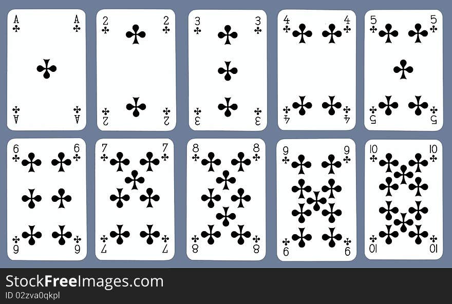 Playing cards isolated on gray background. Playing cards isolated on gray background