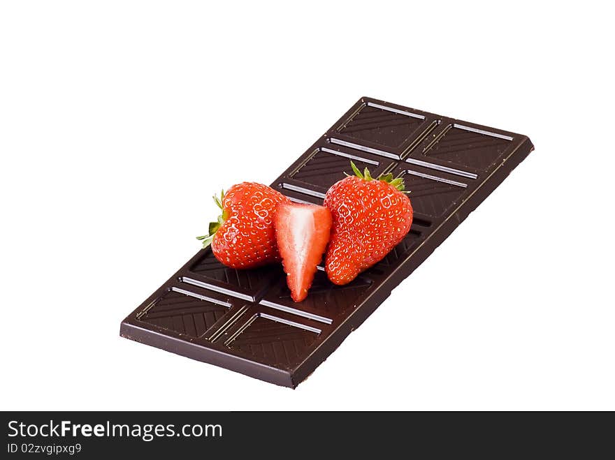 Dark chocolate and strawberries