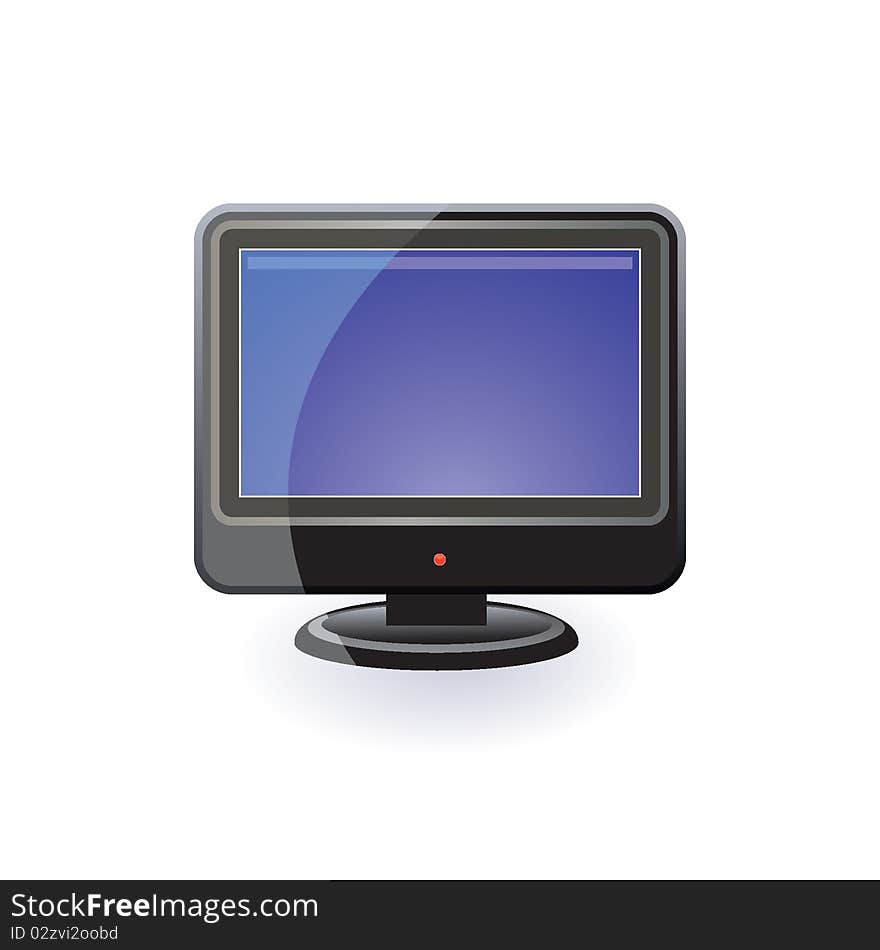 Illustration of tv icon on white. Illustration of tv icon on white