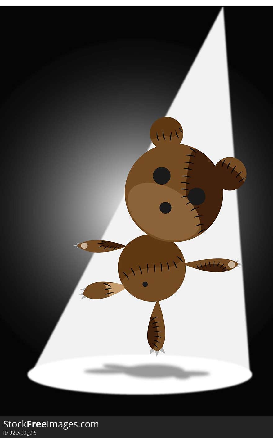 A bear is dancing alone here with spotlight. A bear is dancing alone here with spotlight