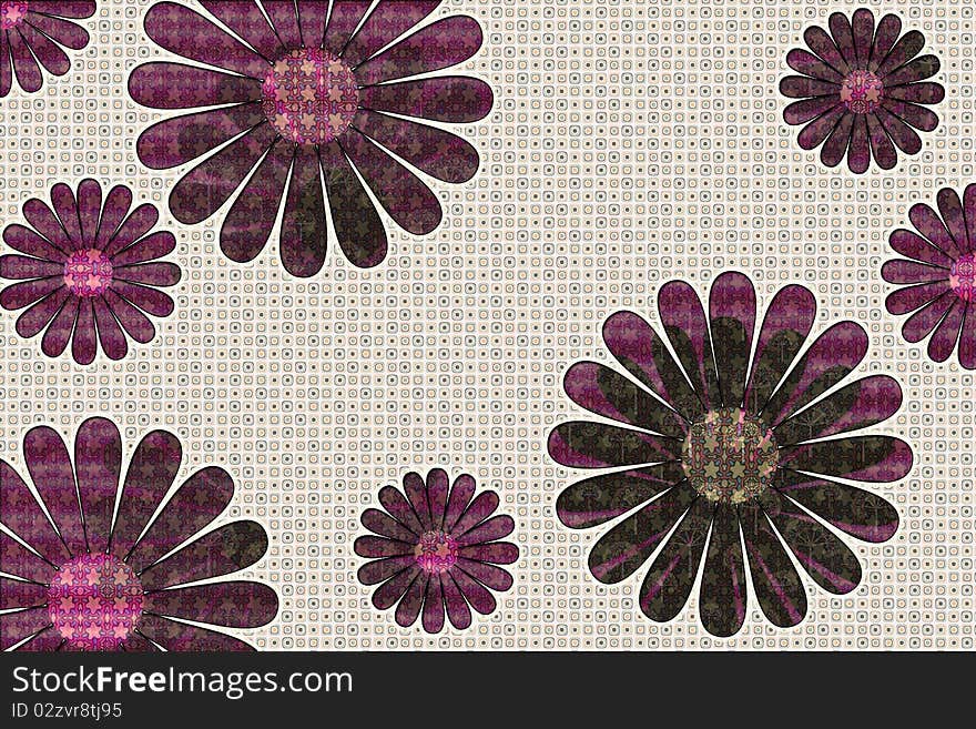 Colored flowers on colored background wallpaper. Colored flowers on colored background wallpaper