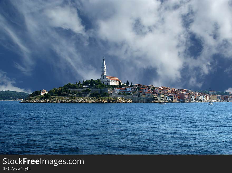 View of the old city Rovinj in Croatia