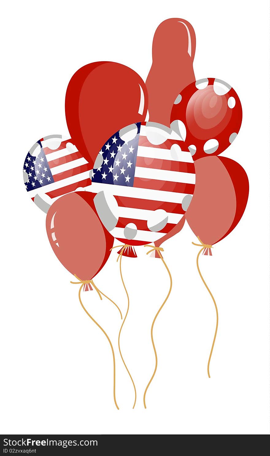 Red Balloon Of American Flag