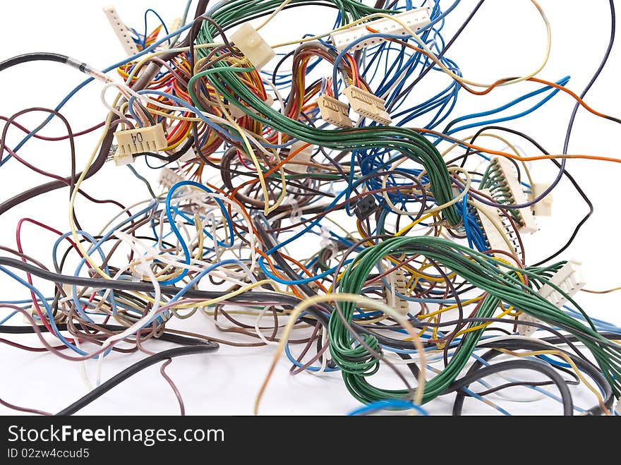 Colorful wire on white background