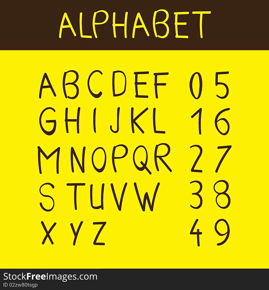 Alphabet And Numbers Font