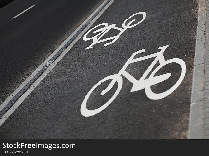 Bicycle road sign