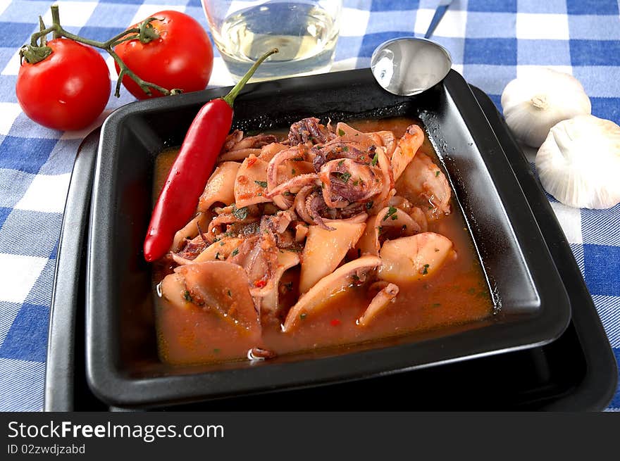 Calamari soup, a rich and tasty recipe