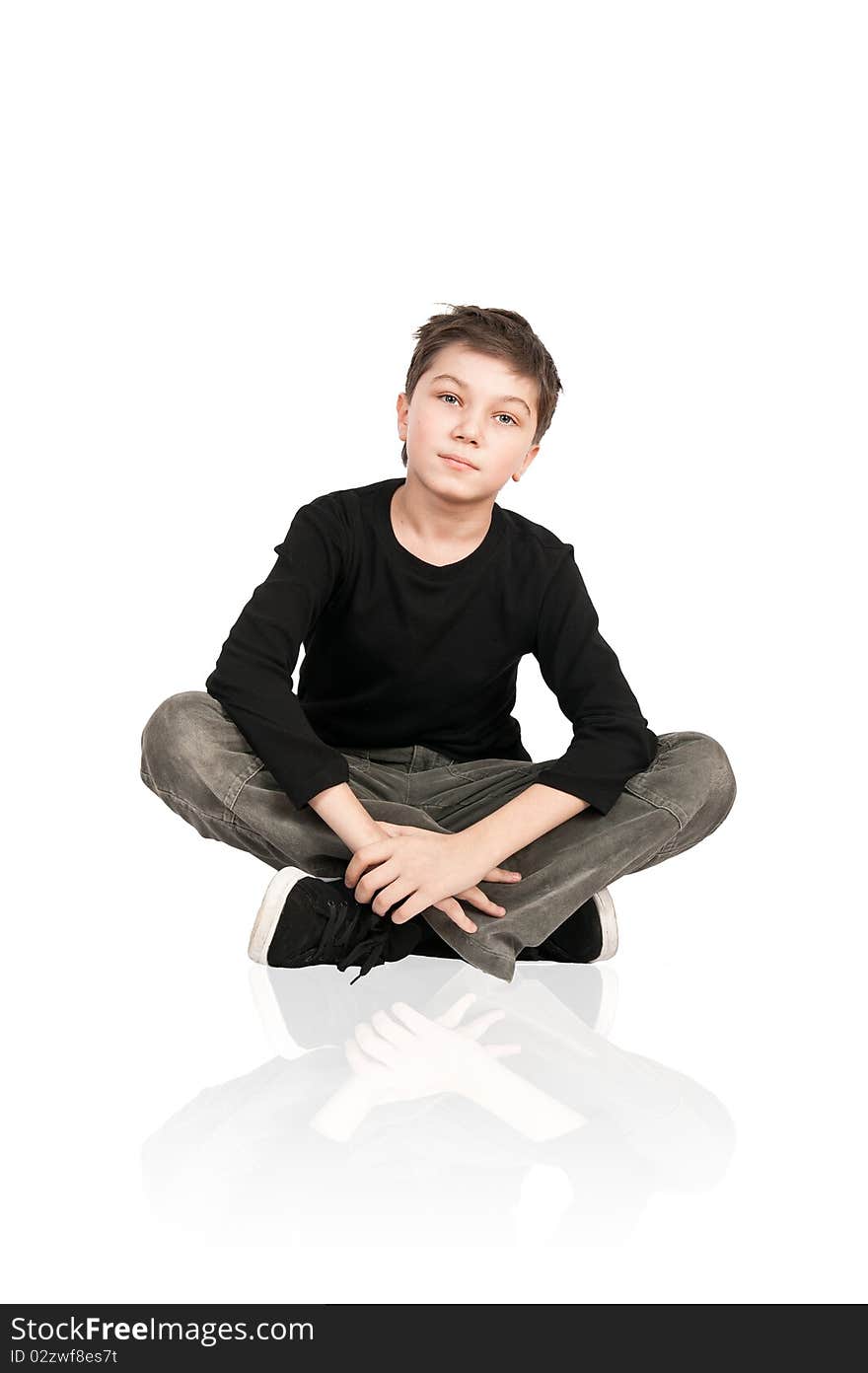 Portrait of a smiling boy isolated on white background