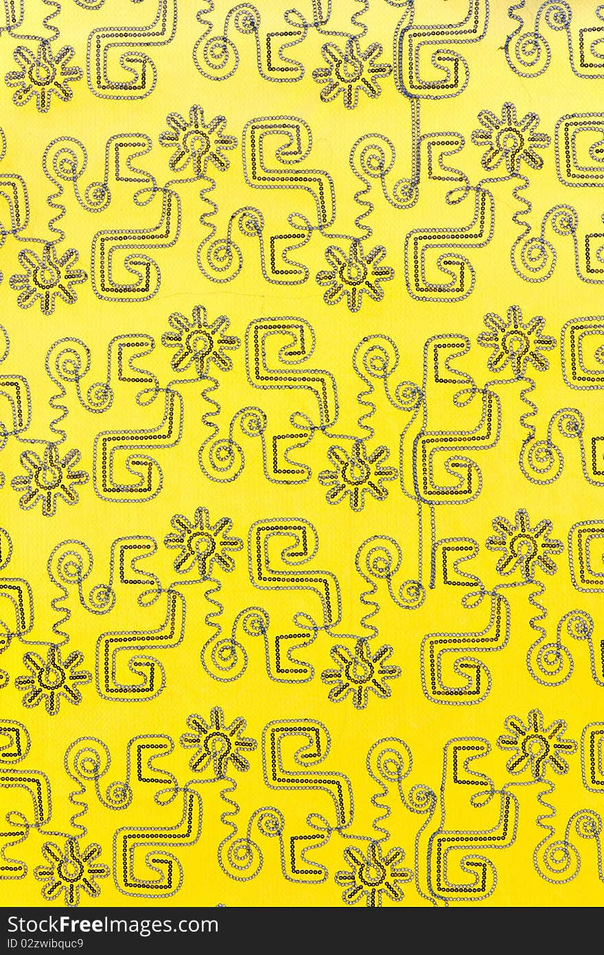 Yellow cloth that knit to manually the design. Yellow cloth that knit to manually the design