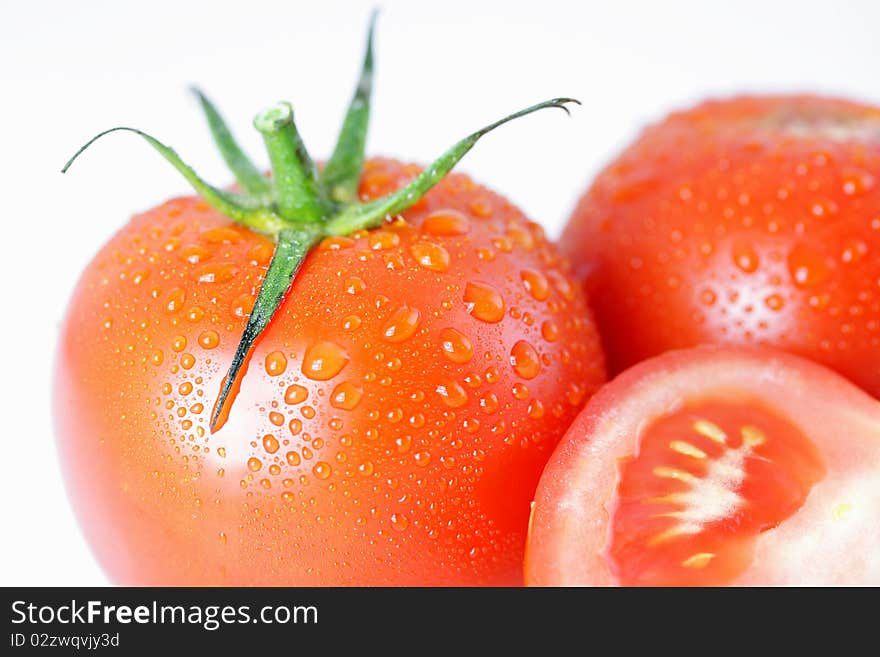 Tomatoes isolated on white background