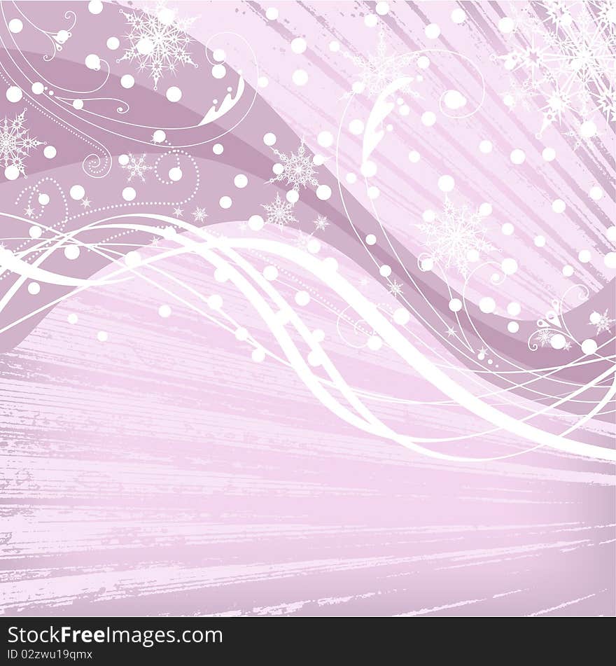 Winter background with pink colors