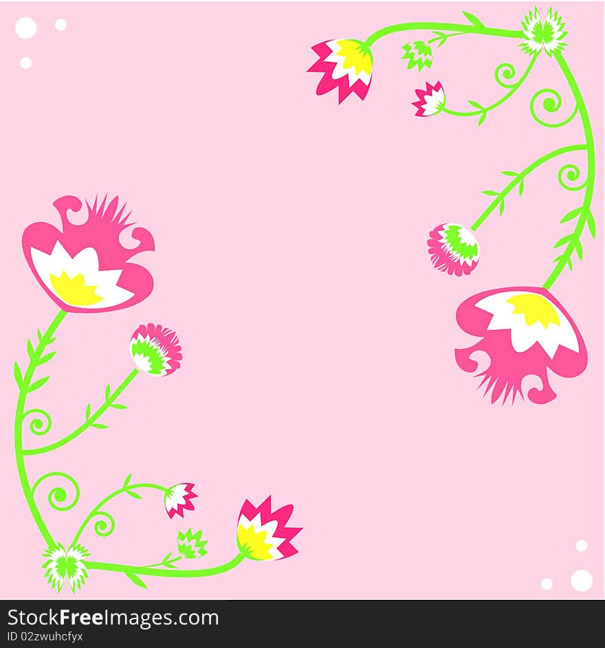 Abstract folk floral background/ cover