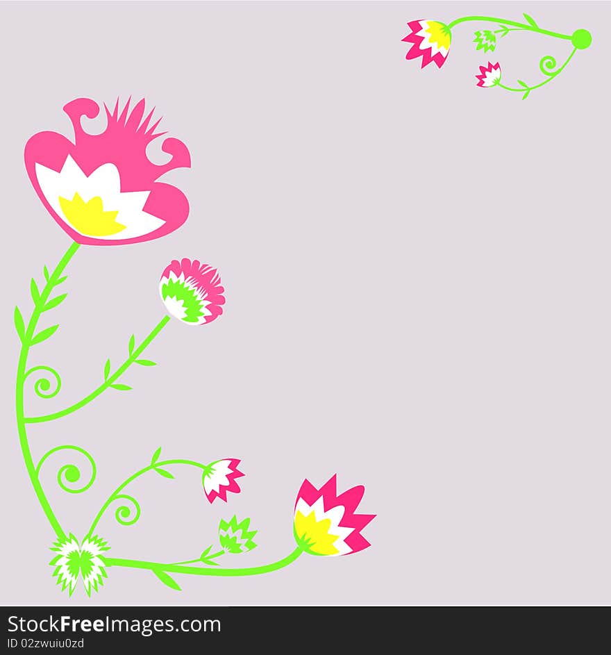 Abstract folk floral background / cover