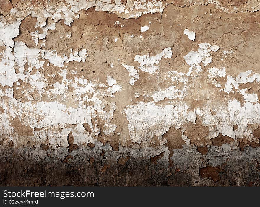 Very old wall with a crack on it