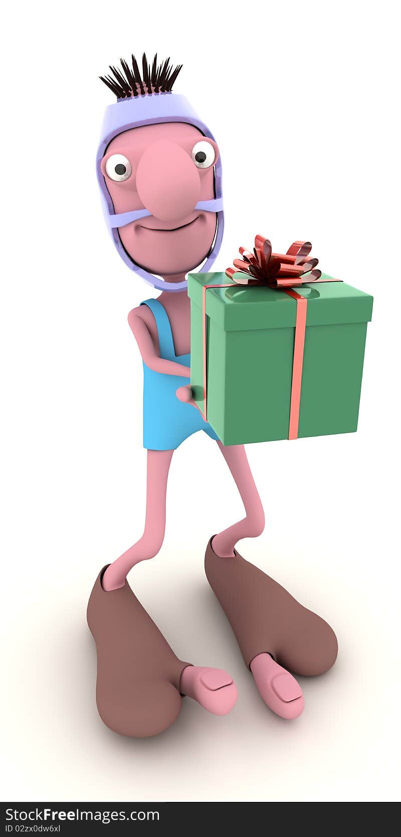 3d man standing and holding a gifts. 3d man standing and holding a gifts