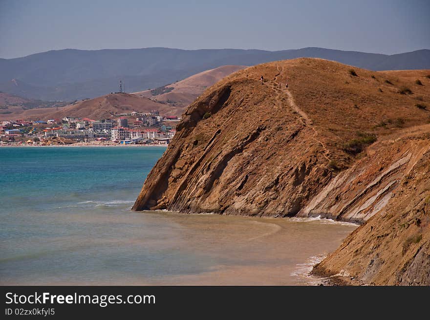 On the sea shore near the town. On the sea shore near the town