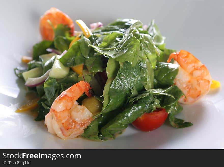 Salad with shrimps