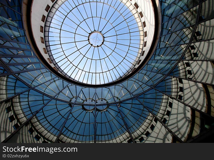 Interesting glass roof in Frankfurt am Main, Germany. Interesting glass roof in Frankfurt am Main, Germany