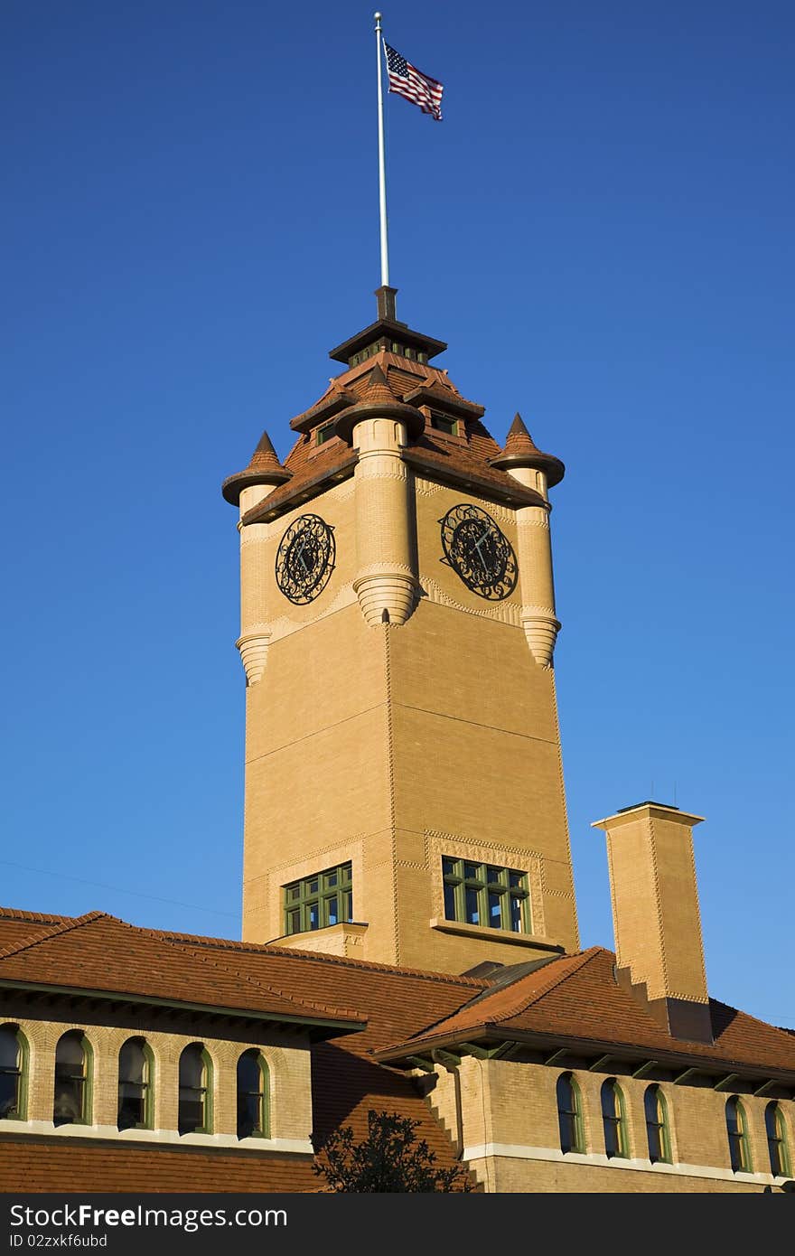 Clock tower building in downtown of Springfield. Clock tower building in downtown of Springfield