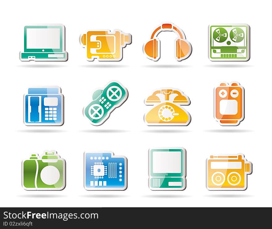 Media equipment icons