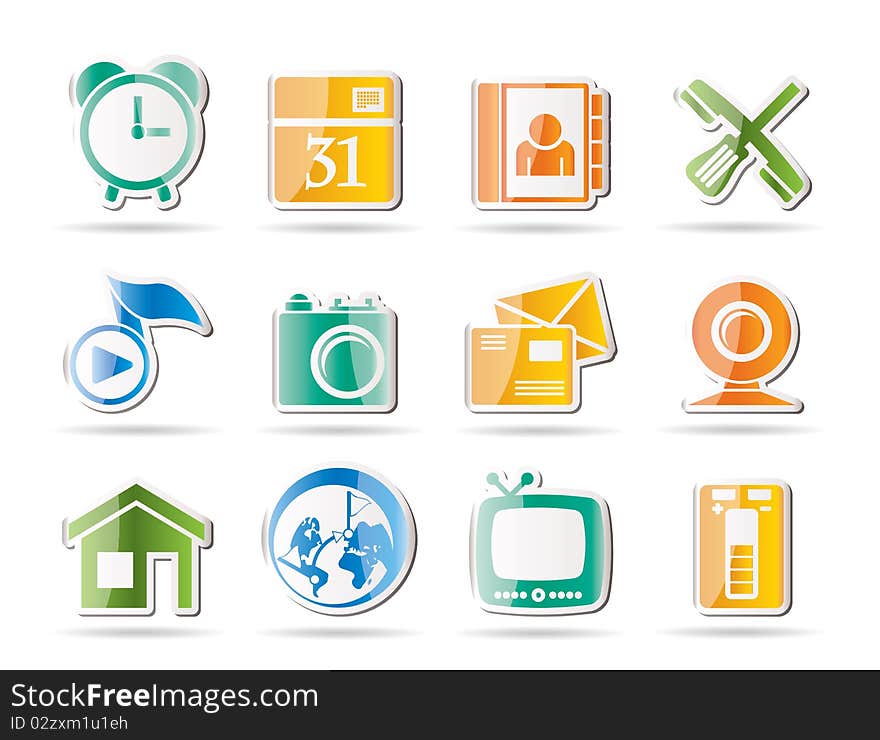 Mobile phone and computer icons - icon set