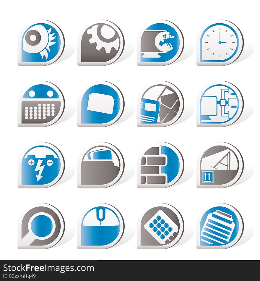 Computer, mobile phone and Internet icons