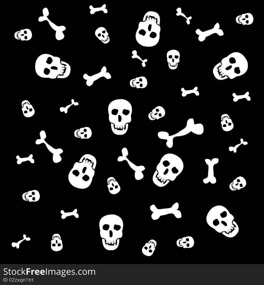 Background From Human Bones And Skull